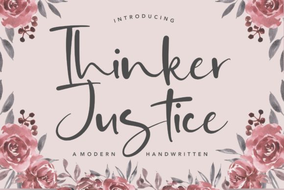 Thinker Justice: A Modern Handwritten Font for Small Business Branding